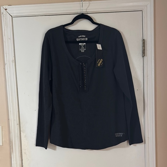 Hard Rock Cafe Tops - Hard Rock Cafe San Francisco Ladies Skull Lace Up Thermal XL